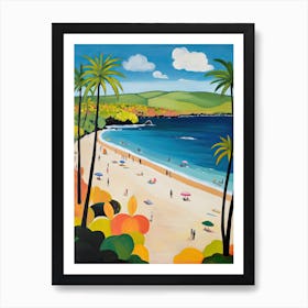 Hapuna Beach, Hawaii, Matisse And Rousseau Style 4 Art Print