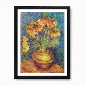 Imperial Fritillaries In A Copper Vase, Van Gogh Art Print