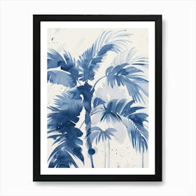 Blue Palm Trees Art Print