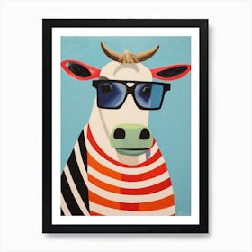 Little Cow 4 Wearing Sunglasses Art Print