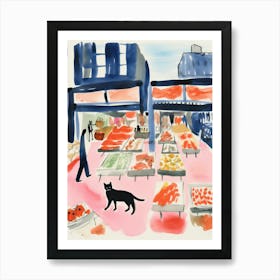 The Food Market In New York 4 Illustration Art Print