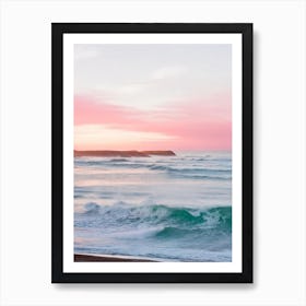 Crantock Beach, Cornwall Pink Photography 1 Art Print