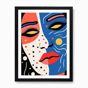 Picasso Inspired Geometric Face 4 Art Print