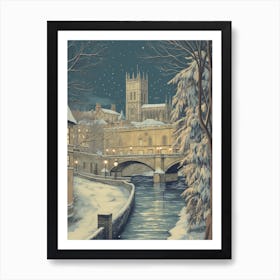 Vintage Winter Illustration Bath United Kingdom 4 Art Print