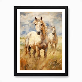 Horses Painting In Wyoming, Usa 1 Art Print