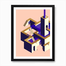 Impossible Architecture Blush And Gold Art Print