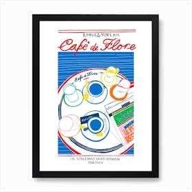 Cafe de Flora, Paris Art Print