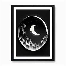 Crescent Noir Comic Space Art Print