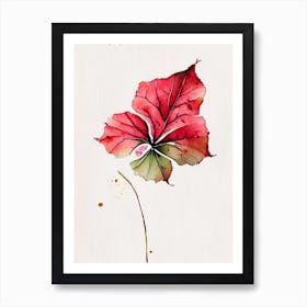 Hibiscus Leaf Minimalist Watercolour Art Print