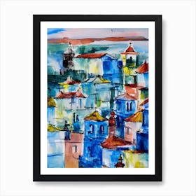 Port Of Cartagena Colombia Abstract Block 1 harbour Art Print