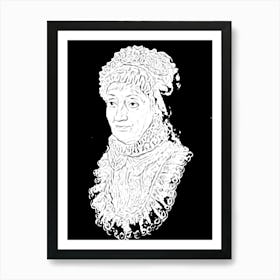 Caroline Herschel Sciencest Black In White Art Print