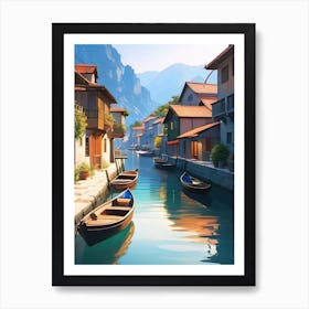 Village By The Water Art Print