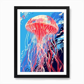 Colourful Jellyfish Illustration 4 Art Print