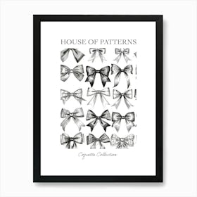 Black And White Bows 2 Pattern Poster Art Print