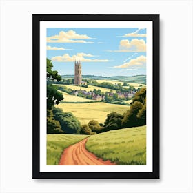 Cotswold Way England 1 Vintage Travel Illustration Art Print