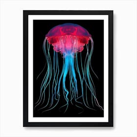 Sea Nettle Jellyfish Neon 8 Art Print