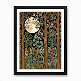 William Morris Moonlight In The Woods 29 Art Print