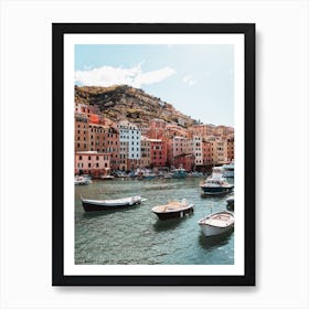 Camogli Liguria Boats | Italy travel houses Art Print