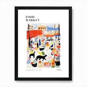 The Food Market In Paris 3 Illustration Poster Art Print