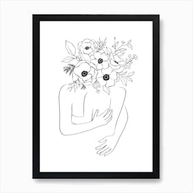 Couple line art Art Print