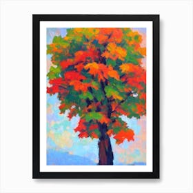 Amur Maple tree Abstract Block Colour Art Print