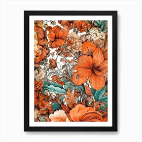 Floral Pattern 2 flora nature flowers Art Print