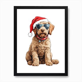 Christmas Labradoodle Dog Póster