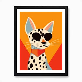 Little Bobcat Wearing Sunglasses Art Print