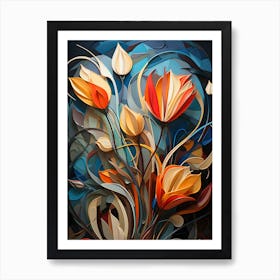 Abstract Flowers Art Print