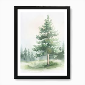 Balsam Tree Atmospheric Watercolour Painting 1 Art Print