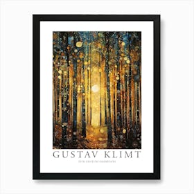 Gustav Klimt Print Sun Forest Trees Painting Klimt Exhibition Poster Painting Yellow Decor Art Print