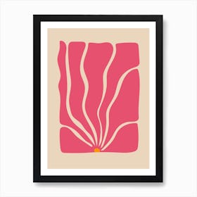 Hot pink Abstract Botanical Art Print