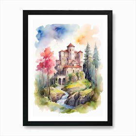 Watercolor Castle Art Print