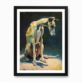 Greyhound Acrylic Painting 3 Art Print