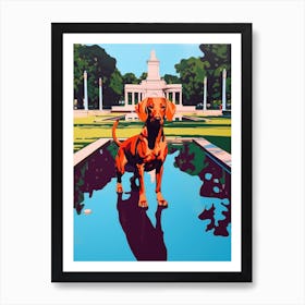 A Painting Of A Dog In Parque Del Retiro Garden, Spain  In The Style Of Pop Art 01 Art Print