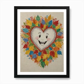 Heart Of Leaves 8 Art Print