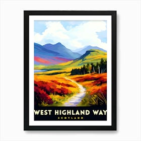 West Highland Way Scotland Print Scottish Long Distance Trail Art Scotland Hiking Poster West Highland Path Wall Decor Outdoor Art Print