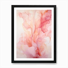 Pink And White Flow Asbtract Painting 6 Art Print