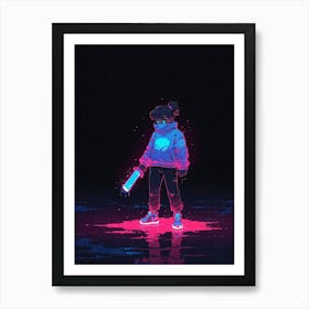 Neon Girl, Neon Art, Neon Art, Neon Art, Neon Art, Neon Art Art Print