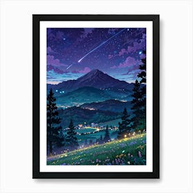 Night Sky Anime aesthetic 51 Art Print