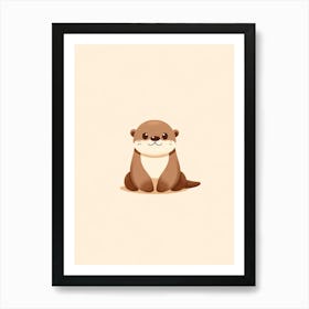Baby Otter for Nursery and Kids Play Room Wall Art 1 Art Print