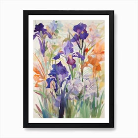 Iris Flower Illustration 2 Art Print