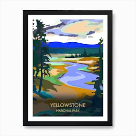 Yellowstone National Park Travel Poster Matisse Style 4 Art Print