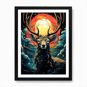 Deer In The Forest Art Print