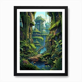 Amazon Rainforest Pixel Art 3 Art Print