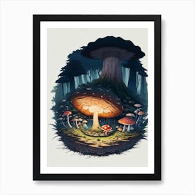 Mushroom Forest Art Print