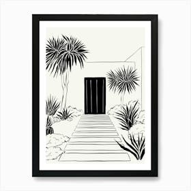 Front Door Black and White Landscape Art Print