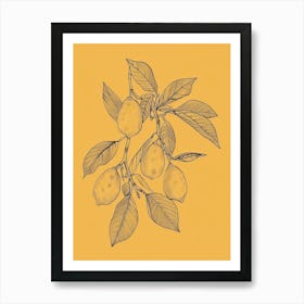 Lemon Tree Minimalistic Drawing 1 Art Print