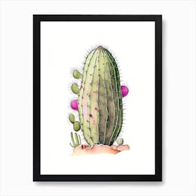 Prickly Pear Cactus Marker Art 2 Art Print