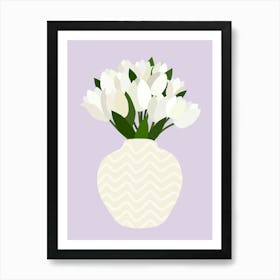 Tulip Arrangement – Lilac And White Art Print